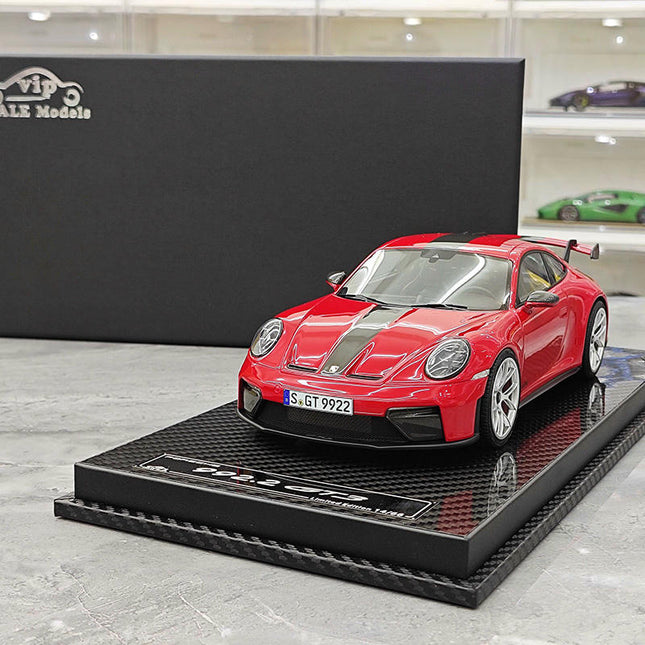VIP Porsche 911 GT3 GT Silver 1:18 Resin Model Car - studio product photo of the scale model