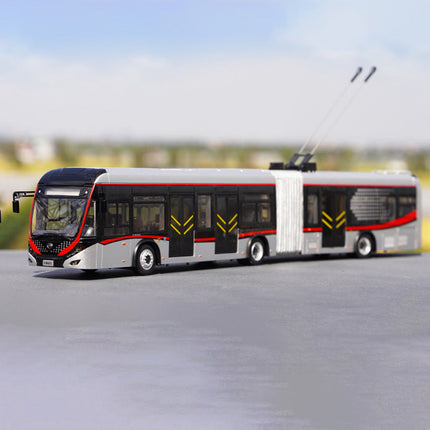 Original Manufacturer Original Yutong Dual-Source Trolleybus Shanghai BRT Bus Blue 1:42 Diecast Model Bus - detailed collecto