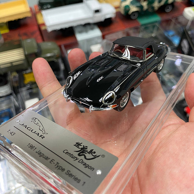 Century Dragon Jaguar 1961E 1:43 Diecast Model Car - studio product photo of the scale model