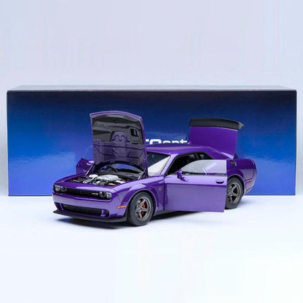 AutoArt Dodge Challenger SRT 2023 Purple 1:18 Diecast Model Car - scale model for display