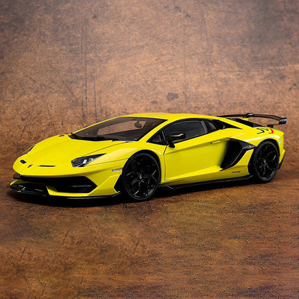 AutoArt Lamborghini Aventador SVJ Yellow 1:18 Diecast Model Car - detailed collector display model