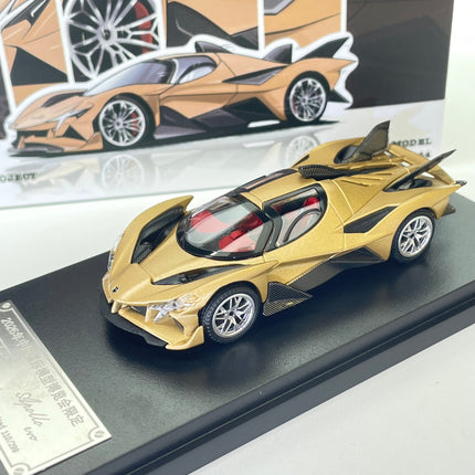 Car King HEC2026 Exhibition Limited Edition Collection Gold 1:64 Diecast Model Car - scale model for display
