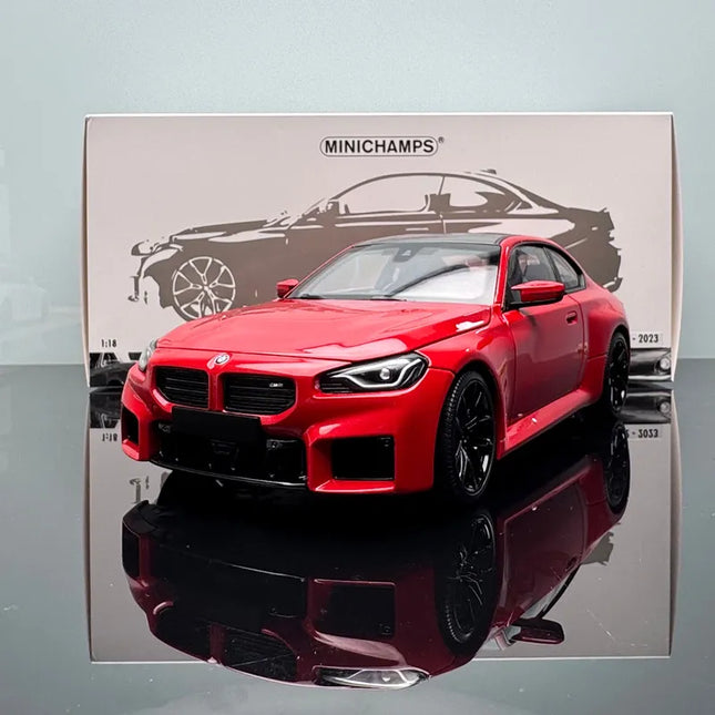 Minichamps 2023 BMW M2 G87 Red 1:18 Diecast Model Car - detailed collector display model