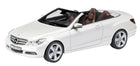 White Mercedes-Benz convertible diecast model car with brown interior, 1:18 scale