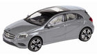 1:43 scale silver diecast hatchback model car with panoramic roof, detailed wheels