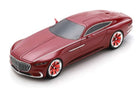 Red luxury diecast model car with silver accents, 1:18 scale, sleek design on white background