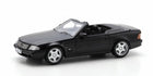 1:18 scale black convertible diecast model car with silver wheels and detailed interior