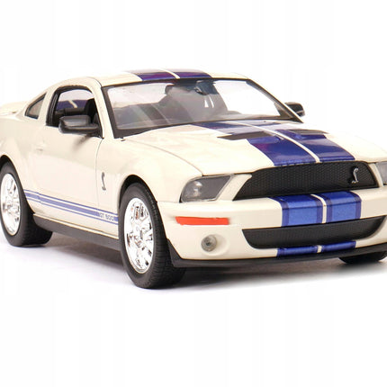 Shelby Cobra GT500 1967 Wimbledon White Welly 1:24 22415 Diecast Model with Custom Plates