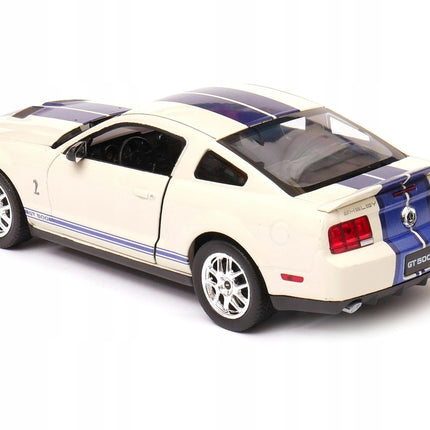 Shelby Cobra GT500 1967 Wimbledon White Welly 1:24 22415 Diecast Model with Custom Plates