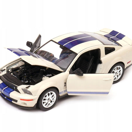 Shelby Cobra GT500 1967 Wimbledon White Welly 1:24 22415 Diecast Model with Custom Plates