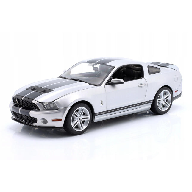 Shelby GT500 Diecast Model, 2011 Ingot Silver, 1:18 Scale, Custom Plates