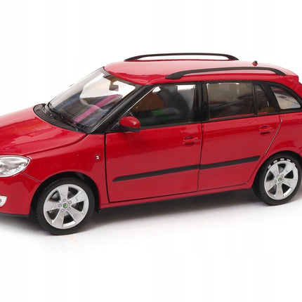 Skoda Fabia Combi II 2009 Corrida Red Welly 1:24 22519 Diecast Model with Custom Plates