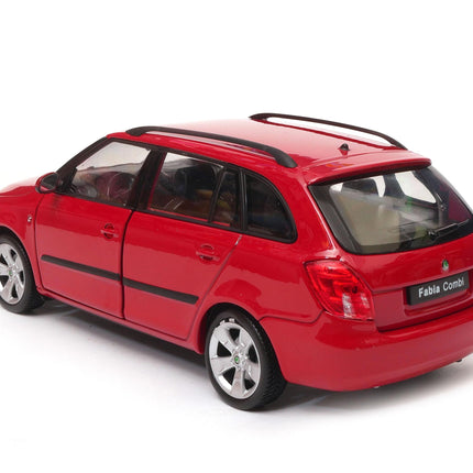Skoda Fabia Combi II 2009 Corrida Red Welly 1:24 22519 Diecast Model with Custom Plates