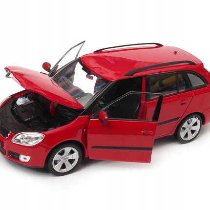 Skoda Fabia Combi II 2009 Corrida Red Welly 1:24 22519 Diecast Model with Custom Plates