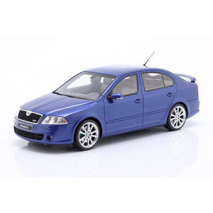 Skoda Octavia RS 2.0 TFSi 2006 Race Blue Metallic Otto Mobile 1:18 OT478 With Custom Plates