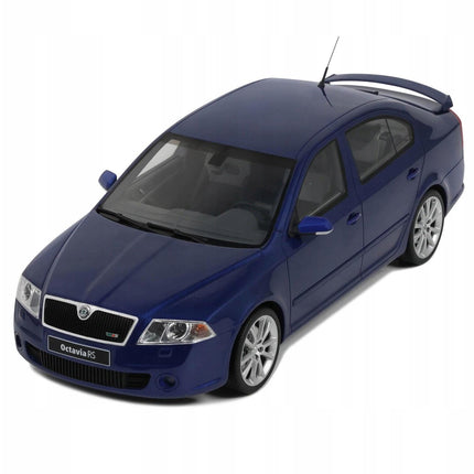 Skoda Octavia RS 2.0 TFSi 2006 Race Blue Metallic Otto Mobile 1:18 OT478 With Custom Plates