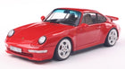 Red Porsche 911S diecast model car 1:18 scale with silver rims and detailed interior