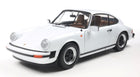 1:18 scale white Porsche diecast model car with detailed exterior and brown interior