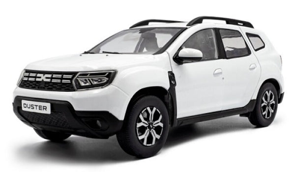 White diecast model SUV car, detailed 1:18 scale collectible with black accents