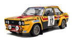 1:18 scale diecast Fiat racing model car with yellow, red, and black rally livery, number 12