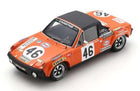 Orange Porsche 914/6 diecast model car with racing decals and number 46, 1:18 scale collectible