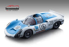 1:18 scale diecast blue and white classic race car model with number 16, detailed decals