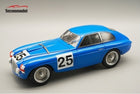 Blue 1:18 scale diecast model classic racing car with number 25 decals, silver accents, wire wheels