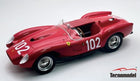 Red 1:18 scale Ferrari race car diecast model with number 102 by Tecnomodel