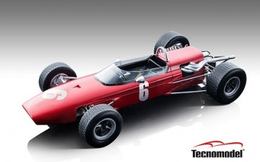 Red diecast Formula 1 race car model with number 6, displayed on a white background.