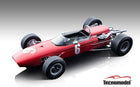 Red diecast model vintage Formula 1 car with number 6, detailed open cockpit, by Tecnomodel.