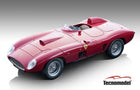 Red Ferrari diecast model car in 1:18 scale with Tecnomodel logo, side view