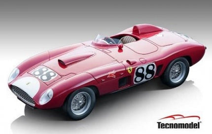 Red vintage Ferrari race car model with number 88, detailed 1:18 scale diecast, Tecnomodel