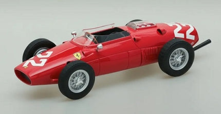 Red diecast model vintage race car with number 22, detailed wheels, open cockpit