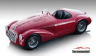 Red vintage diecast model car with wire wheels, single seat, and Tecnomodel logo