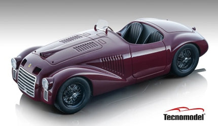 1:18 scale burgundy classic diecast model sports car with detailed body, Tecnomodel logo