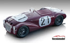 1:18 scale vintage red race car model with number 21, detailed wheels, by Tecnomodel