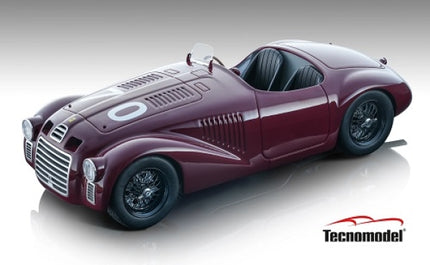 1:18 scale diecast classic race car model, maroon color, number 0, Tecnomodel brand