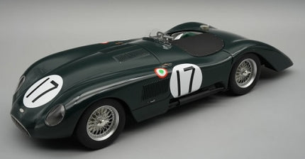 1:18 scale diecast classic racing car model, dark green with number 17 decals