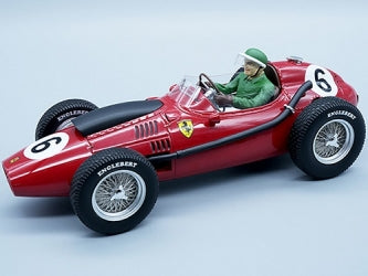 1:18 scale red Ferrari diecast model race car with driver figure, number 6 on sides