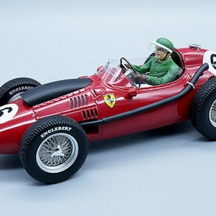 1:18 scale red diecast Ferrari classic race car model with driver figure, number 6 graphics