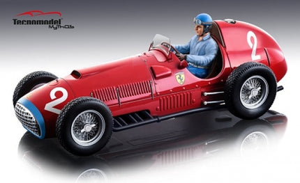 1:18 scale red Ferrari diecast model car with driver, vintage race car number 2