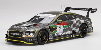 1:18 scale diecast Bentley Continental GT3 race car model with detailed graphics and spoiler