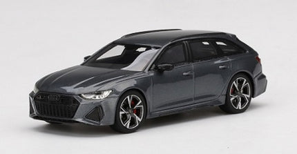 1:18 scale grey Audi RS6 Avant diecast model car on white background