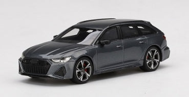 1:18 scale dark grey diecast model car, sporty station wagon, detailed wheels, on white background