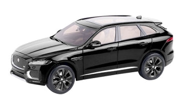 1:24 scale black diecast model Jaguar SUV with detailed exterior and silver accents