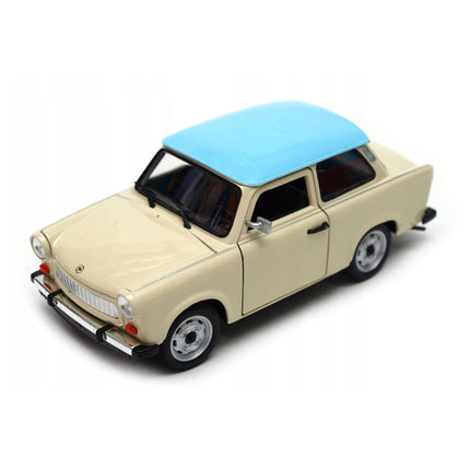 Trabant 601 1964 Cream Beige Welly 1:24 24037 Diecast Model with Custom Plates