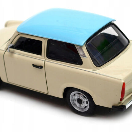 Trabant 601 1964 Cream Beige Welly 1:24 24037 Diecast Model with Custom Plates