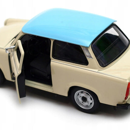 Trabant 601 1964 Cream Beige Welly 1:24 24037 Diecast Model with Custom Plates