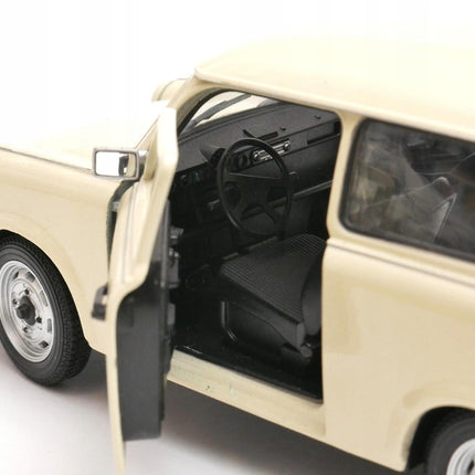 Trabant 601 1964 Cream Beige Welly 1:24 24037 Diecast Model with Custom Plates