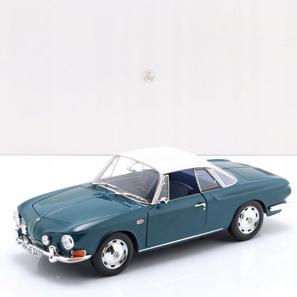 VW Karmann Ghia 1500 Diecast Model (1:18) - Sea Blue, Custom Plates